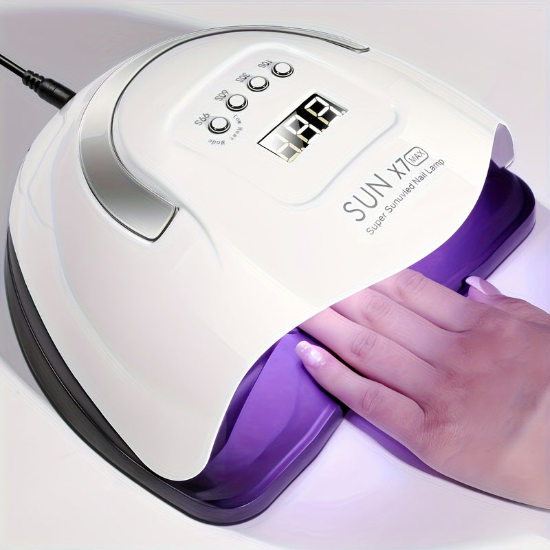 Secador de Uñas LED Blanco con 66 Luces y Doble Fuente de Luz, Alta Potencia para Gel de Uñas, Lámpara Fotográfica para Arte de Uñas en Casa o Salón DIY