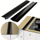 2pcs Cubiertas de Silicona para Huecos de Estufa - Resistentes al Calor, Fácil Limpieza, Sellos para Horno de 53.34/63.5/76.2cm, Protector de Encimera y Estufa en Negro, Blanco, Semi-Transparente, Relleno de Huecos, Estufa y Encimera