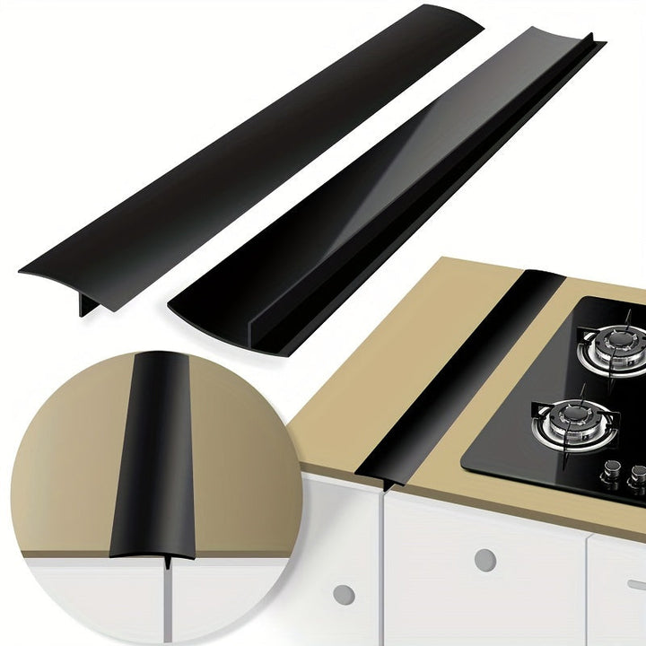 2pcs Cubiertas de Silicona para Huecos de Estufa - Resistentes al Calor, Fácil Limpieza, Sellos para Horno de 53.34/63.5/76.2cm, Protector de Encimera y Estufa en Negro, Blanco, Semi-Transparente, Relleno de Huecos, Estufa y Encimera