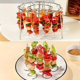 2 Juegos de Espinazos de Acero Inoxidable, 1 Juego de 24 Espinazos, 1 Juego de 10 Espinazos Verticales Independientes, Adecuados para Barbacoas Caseras de Vegetales y Carne, Accesorios para Horno de Aire Frito