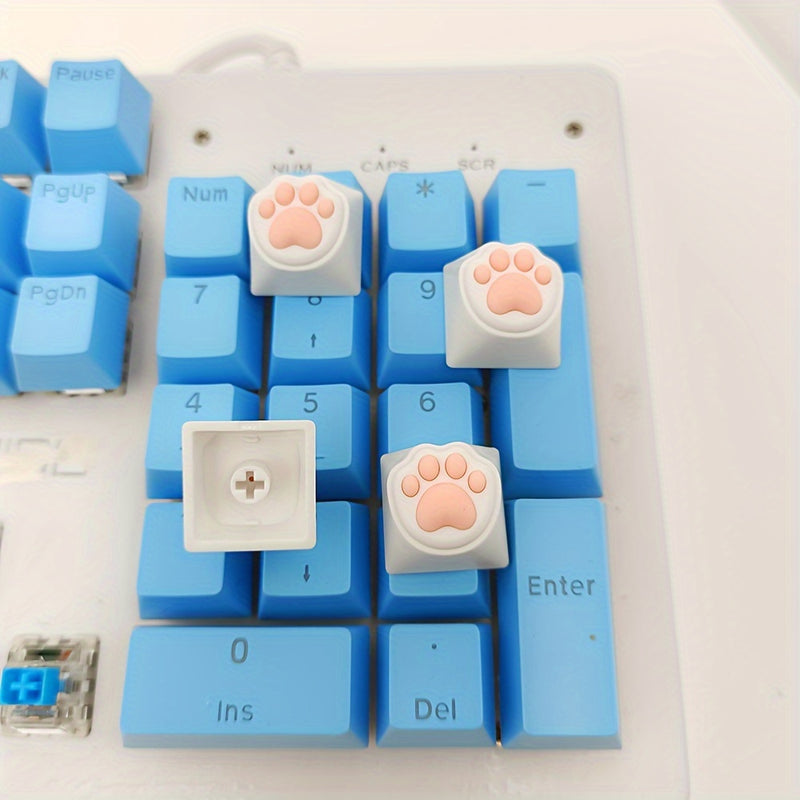 Conjunto de 4 piezas de Teclas de Computadora con Forma de Garra de Gato Kawaii para Teclado Mecánico Cherry MX ESC Key Cross Axis