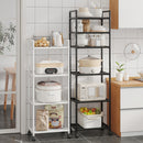Estante de Almacenamiento de Cocina Multinivel Versátil con Ruedas - Carrito de Utilidad Grande y Rodante para Organización Fácil, Construcción Duradera de Metal y Plástico, Negro/Blanco