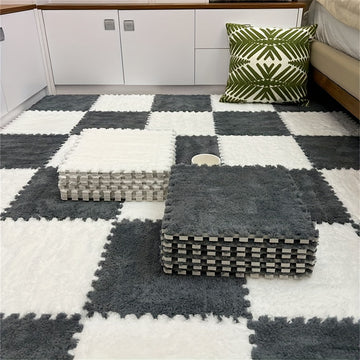 20 unidades de Alfombra de Espuma de Poliéster y EVA Lavable a Mano y Tatami Amovible para Dormitorio y Hogar, Baldosas de Alfombra Personalizables - 29,97 x 29,97 cm Cada Una