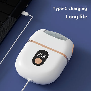 Máquina de picar carne eléctrica con visibilidad de batería, operación de un solo botón, eliminación de luz muerta beige, sin pies, con reemplazo desmontable para uso doméstico, exfoliante para el cuidado de los pies.