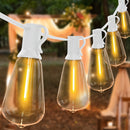 Luces de cuerda para exteriores, 32.31metro/26.21metro/17.07metro/12.8metro/9.14metro/5.49metro Luces de patio blancas con bombillas LED a prueba de roturas y ahorro de energía - Luces de exterior colgantes impermeables para jardín, porche, cubierta, jar