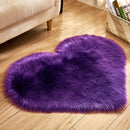 Alfombra de pelo largo en forma de corazón, 1 pieza, felpuda para sala, dormitorio o sofá, tapete mullido, 50x60 cm/19.68x23.62 pulgadas