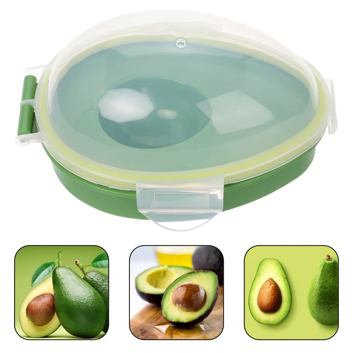 1 contenedor reutilizable para aguacates con tapa abatible, seguro para lavavajillas, recipiente de plástico multiusos para aguacates, huevos y más, forma redonda, no requiere electricidad