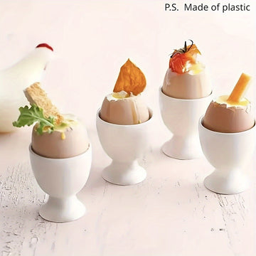 2pcs Tazas para Huevos de Estilo Europeo - Plástico Duradero, Perfectas para el Desayuno y Decoración de Comedor
