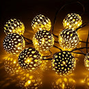Luces de cuerda de farol moro con energía solar - Luminarias de hadas LED amarillas y doradas con cable negro, ideales para decoración al aire libre, aniversarios y ocasiones festivas, luces solares al aire libre.