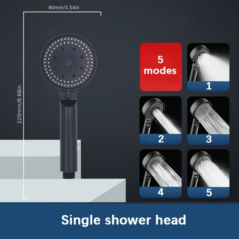 1 unidad, cabezal de ducha multifuncional de alta presión con 5 modos, accesorio para baño, cabezal de ducha montado en la pared, cabezal individual