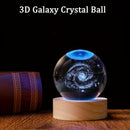 3D para la galaxia, bola de cristal, luz nocturna - Diseño de luna y planetas con tema espacial, alimentado por USB, luz ambiental de vidrio pulido para decoración de dormitorio y sala de estar, regalo perfecto para entusiastas de la ciencia ficción, dec