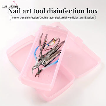 1pc LUSLUKING Esterilizador Portátil para Herramientas de Uñas - Desinfección sin Batería para Instrumentos de Manicura (Cortaúñas, Tijeras, Pinzas), Estuche de Doble Capa y Almacenamiento, Material Hipoalergénico, Uso en Viajes y Salones, Diseño Compact