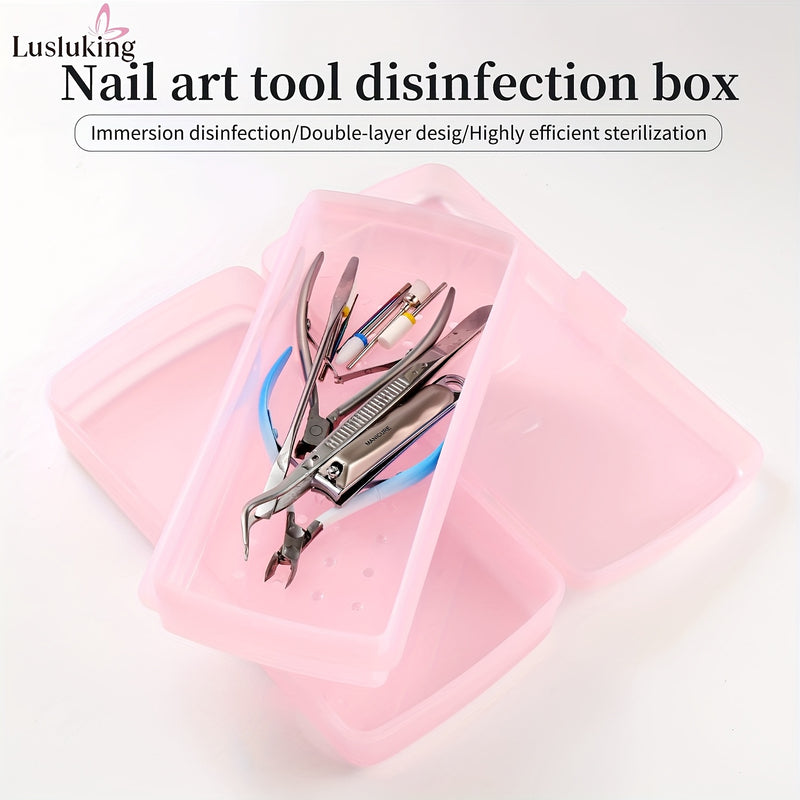 1pc LUSLUKING Esterilizador Portátil para Herramientas de Uñas - Desinfección sin Batería para Instrumentos de Manicura (Cortaúñas, Tijeras, Pinzas), Estuche de Doble Capa y Almacenamiento, Material Hipoalergénico, Uso en Viajes y Salones, Diseño Compact