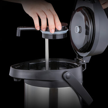 1.9L Olla de Acero Inoxidable con Bomba de Palanca, Termo Aislado de Doble Pared para Bebidas Calientes y Frías, Dispensador Polivalente para Uso en Casa y Oficina