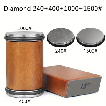 Afilar Rotativo, Soporte Magnético para Cuchillos con Piedra de Afilado Diamantada y Ángulos de 15° y 20° Herramienta Profesional de Cocina Portátil Duradera Fácil de Reemplazar, Regalo Perfecto para Navidad Año Nuevo Cumpleaños