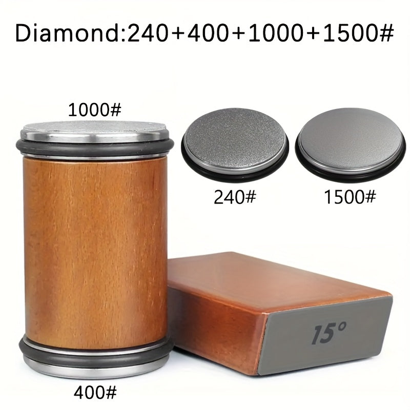 Afilar Rotativo, Soporte Magnético para Cuchillos con Piedra de Afilado Diamantada y Ángulos de 15° y 20° Herramienta Profesional de Cocina Portátil Duradera Fácil de Reemplazar, Regalo Perfecto para Navidad Año Nuevo Cumpleaños