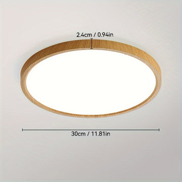 Luz de techo LED redonda de acrílico moderna LYOOWNG, iluminación rústica de granja regulable, 110V-240V con montaje en techo cableado para sala de estar, cocina, dormitorio, baño - Incluye hardware de instalación