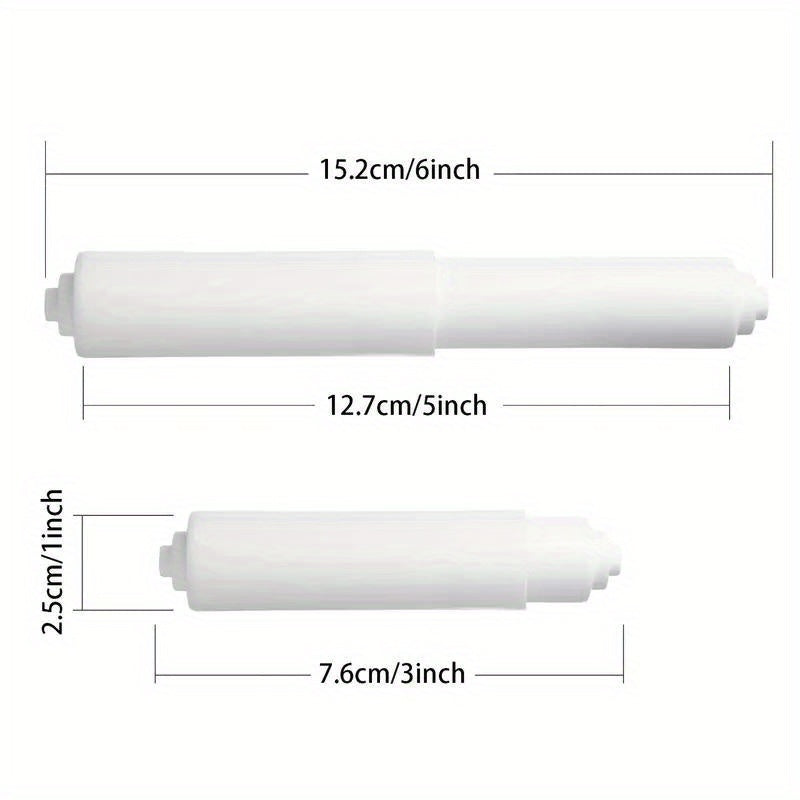 2 Piezas, Rodillo De Soporte De Papel Higiénico, Reemplazo De Varilla De Papel Higiénico Ajustable Blanco Con Resorte, Diseño De Plástico Duradero