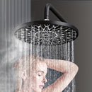 Cabezal de ducha redondo de 6 pulgadas, negro, moderno, de plástico, con rociador superior para baño sin esfuerzo, ideal para lavar el cabello y duchas, fácil instalación con montaje de inserción, rociadores para el cuerpo