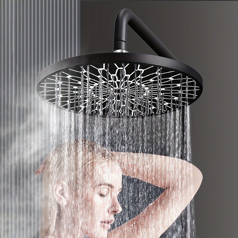 Cabezal de ducha redondo de 6 pulgadas, negro, moderno, de plástico, con rociador superior para baño sin esfuerzo, ideal para lavar el cabello y duchas, fácil instalación con montaje de inserción, rociadores para el cuerpo