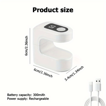 Lámpara de uñas portátil mini con pantalla digital - Luz de gel poliéster recargable por USB para uso en casa y salón, pantalla LCD, plástico, batería, ideal para endurecer las uñas de gel, cuidado de uñas | Lámpara de uñas moderna | Diseño compacto, sum