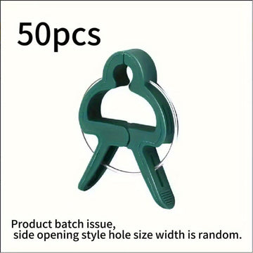 50 Piezas de Soportes para Plantas Resistentes - Pinzas Abiertas para Tomate, Pepino y Guisantes - Herramienta de Jardinería Duradera en Plástico para Cultivo Interior/Exterior - Estabilidad y Crecimiento Saludable de Vegetales