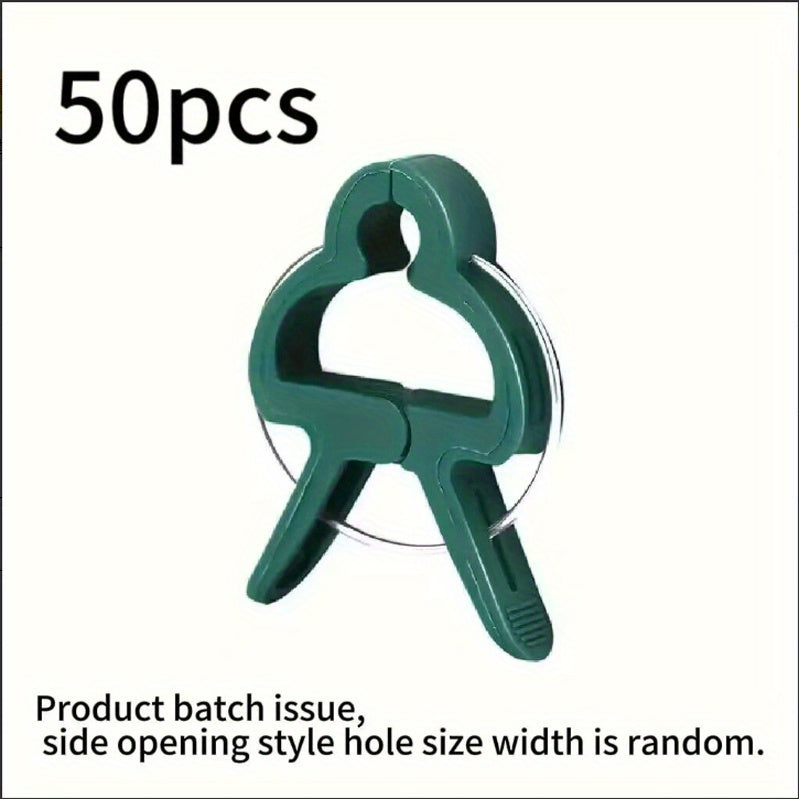 50 Piezas de Soportes para Plantas Resistentes - Pinzas Abiertas para Tomate, Pepino y Guisantes - Herramienta de Jardinería Duradera en Plástico para Cultivo Interior/Exterior - Estabilidad y Crecimiento Saludable de Vegetales