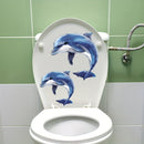 1pieza Luminous Dolphin Toilet Decal, PVC Autoadhesivo, 20x30cm, Decoración de Baño que Brilla en la Oscuridad, Luz Nocturna Reutilizable, con Cubierta de Inodoro Decorativa para el Hogar, Baño, Dormitorio