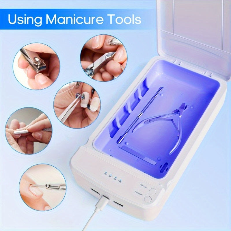 New Caja de Desinfección Portátil USB, Ideal para Aparatos Dentales, Herramientas de Uñas, Audífonos y Más – Solución Perfecta para el Hogar y Viajes