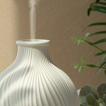 Máquina de Aromaterapia Ultrasonica de Resina Blanca USB con Humidificación