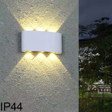 1 lámpara de pared exterior creativa para patio, villa, hotel, pasillo o balcón, iluminación interior y exterior con luz hacia arriba y abajo