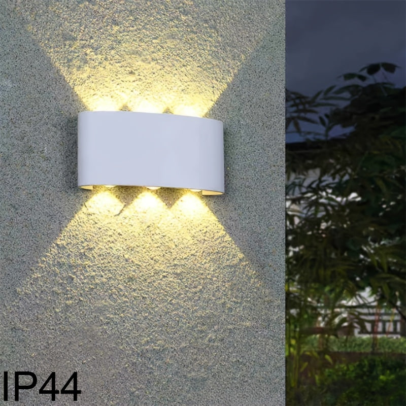 1 lámpara de pared exterior creativa para patio, villa, hotel, pasillo o balcón, iluminación interior y exterior con luz hacia arriba y abajo
