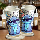 Taza de viaje de acero inoxidable Stitch de 18oz - Aislamiento de doble capa, Diseño de dibujos animados lindo, Ideal para bebidas calientes y frías, Perfecto para uso en coche, Taza de viaje para café