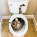Gato divertido en el inodoro, adhesivo autoadhesivo para baño, diseño de animal rectangular, decoración de baño para el hogar, uso único.