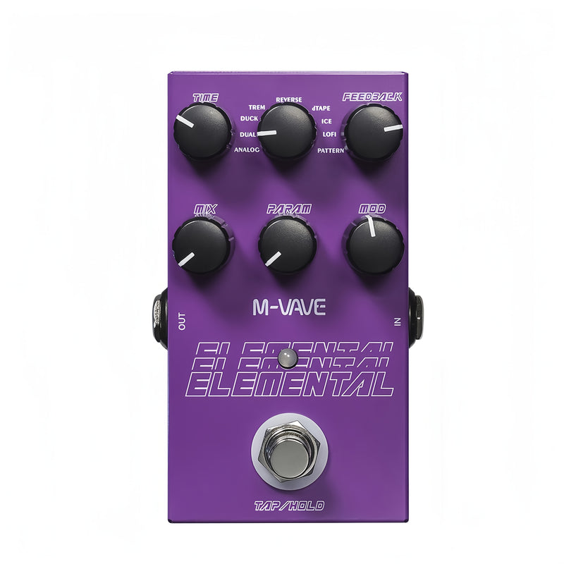 Electro-Vibe M-Vave Pedal de Retardo Digital - 9 Modos, Retardo Largo de 3000ms, Salida Estéreo, Calidad 24bit, Carga USB, Aleación de Aluminio, Sin Batería Necesaria, Pedal de Efectos de Guitarra | Diseño de Pedal Vibrante | Construcción Duradera