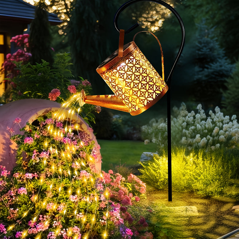 2 piezas de lámpara solar de fuente con luz cambiante y cálida, interruptor automático con sensor de luz para exteriores, ideal para jardines, céspedes, patios y mesas de comedor, un regalo perfecto para estrenar casa o para días festivos