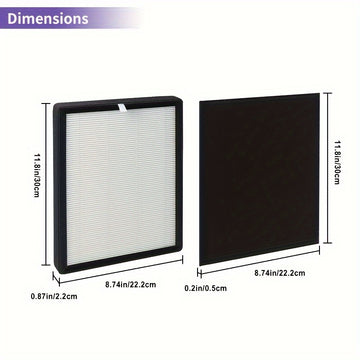 Filtro de Repuesto Premium HEPA VEVA 9000, 3 piezas con 6 Prefiltros de Carbón, Compatible con el Purificador de Aire VEVA ProHEPA 9000, Incluye