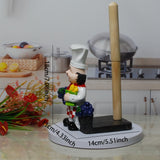 Soporte para Toallas de Papel de Resina con Diseño de Chef y Uva - Montaje en Encimera para Decoración de Cocina y Comedor