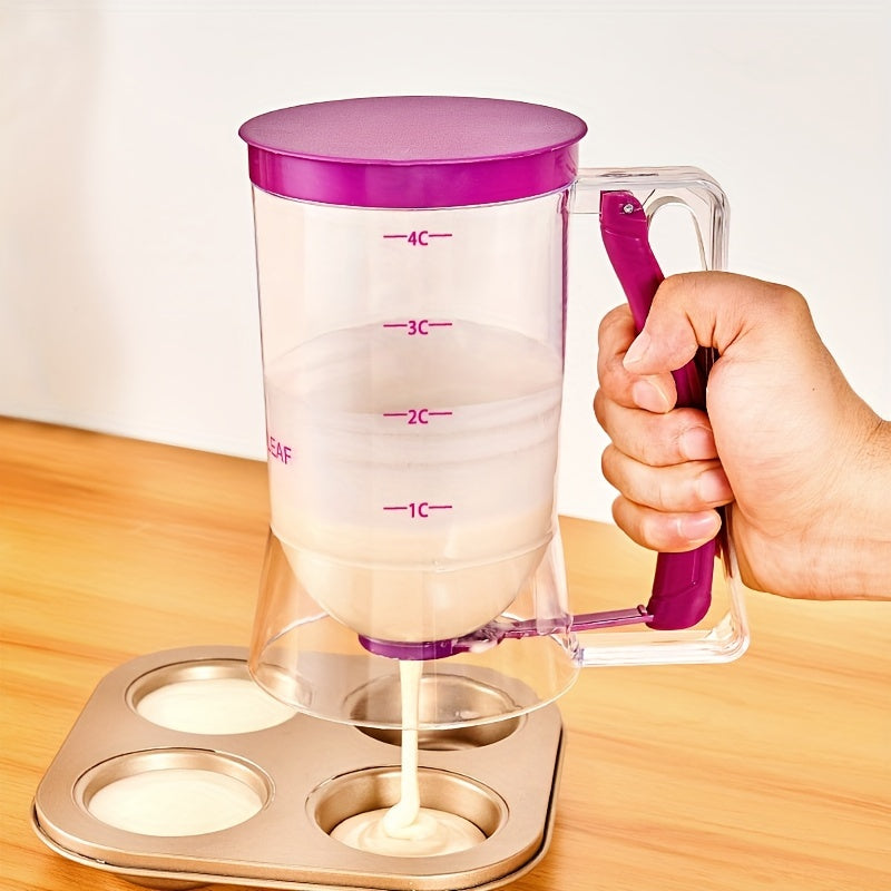 Separador y dispensador de masa para pastelitos, herramienta portátil, taza medidora con embudo para hornear sin ensuciar, artículos de cocina