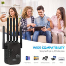 Repetidor de señal Wi-Fi, amplificador de red doméstica, compatible con sistema WIFI6, soporte 2.4GHz, enchufar y listo, sistema de 6 antenas, cobertura estable para todo el hogar, extensión fácil del WiFi, ideal para oficina o biblioteca