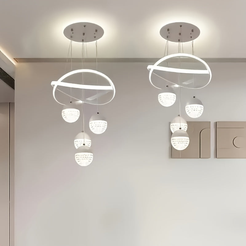Lámpara de techo moderna con luces LED, montaje semienterrado con decoración de cristal, marco de metal, hardware de instalación fácil, para comedor, apartamento o bar, iluminación de techo | Acabado metálico elegante | Luces LED regulables, lámparas par