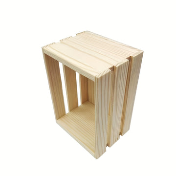 6 piezas de mini cestas de almacenamiento de madera de pino para casas de muñecas, cajitas de madera