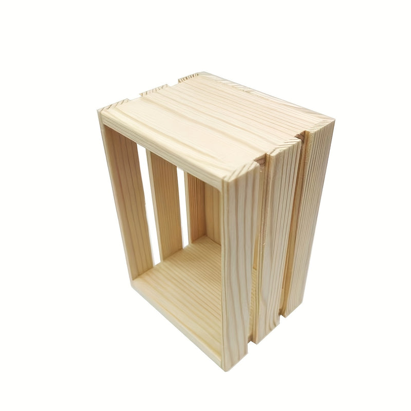 6 piezas de mini cestas de almacenamiento de madera de pino para casas de muñecas, cajitas de madera