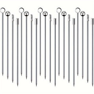 5/10/15/20/40, Palillos para cócteles, Palillos de acero inoxidable para martinis, Brochetas de metal reutilizables para aceitunas aperitivos Bloody Mary Brandied, Palillos de metal para aceitunas aperitivos frutas