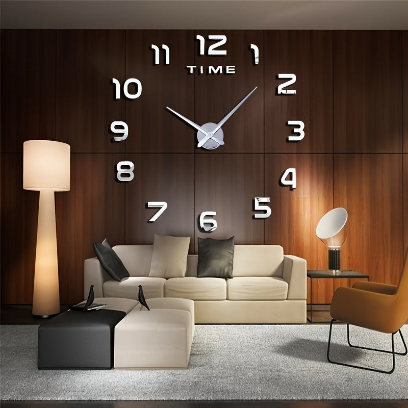 1 Unidad, Reloj Moderno De Pared Grande, Relojes De Cuarzo 3D DIY, Pegatinas De Espejo Acrílico De Moda, Decoración Del Hogar De La Sala De Estar