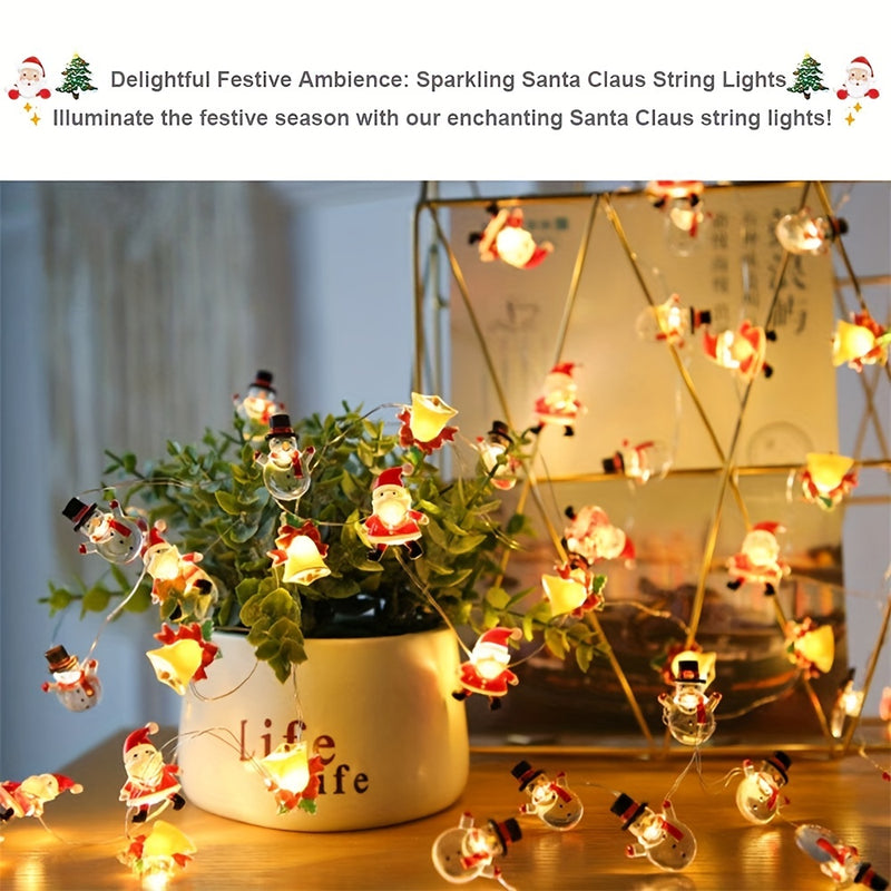 IPC 20LED Silla de Papá Luces de Cadena para Decoración de Árbol de Navidad en Casa, un Regalo Ideal para Navidad y Año Nuevo. Luces de Cadena de Campana de Papá Noel, Luces Colgantes de Alambre de Cobre, Perfectas para Iluminación de Ambiente de Navidad
