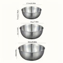 Juego de 3 piezas, tazón de mezcla de acero inoxidable, tazón para ensalada, - duradero, fácil de almacenar, adecuado para preparación y almacenamiento en la cocina, perfecto para barbacoas y cocina al aire libre