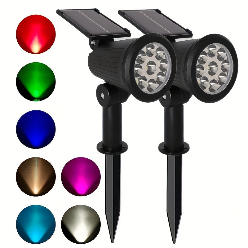 Foco solar AMILL para jardín exterior, iluminación de paisaje con sensor de luz, montaje semiempotrado, no desmontable, material de plástico, ideal para patio, pared, jardín, alberca, camino - perfecto para bodas, festivales, decoración festiva, luces de