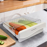 WEAVELIFE Conjunto de cajas de almacenamiento refrigerador apilables, contenedores de plástico PET y PP transparentes para cocina y despensa, caja de conservación de frescura para frutas, verduras, carne, huevo, alimentos