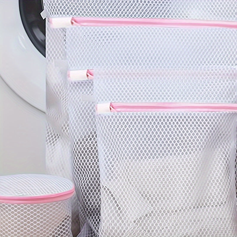 4 bolsas de malla para ropa resistentes de poliéster con cierre de cremallera segura, bolsas de lavado para prendas delicadas, ropa interior, ropa - lavable a máquina, varios tamaños para lavadoras estándar, protector de prendas, diseño compacto, constru